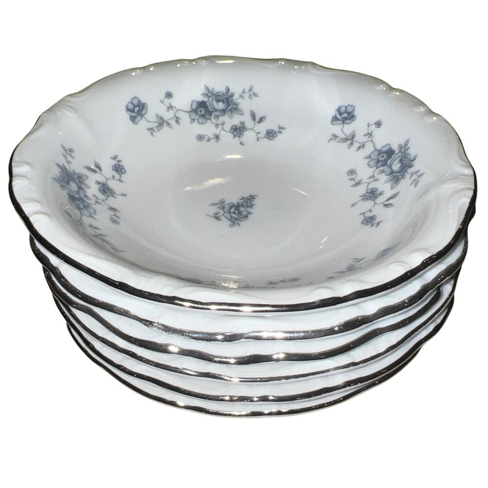 6 Johann Haviland BLUE GARLAND 5" FRUIT Berry SAUCE Dessert BOWLS Bavaria EXC!!!